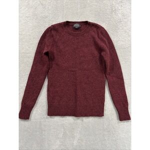 Vtg Pendleton Shetland Wool Sweater Women S Dark Red Crew Neck Retro Academia Bo